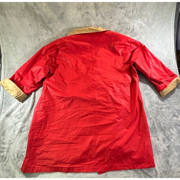 London Fog Coat Women's 16 regular red and beige classic Trench coat - Picture 10 of 12